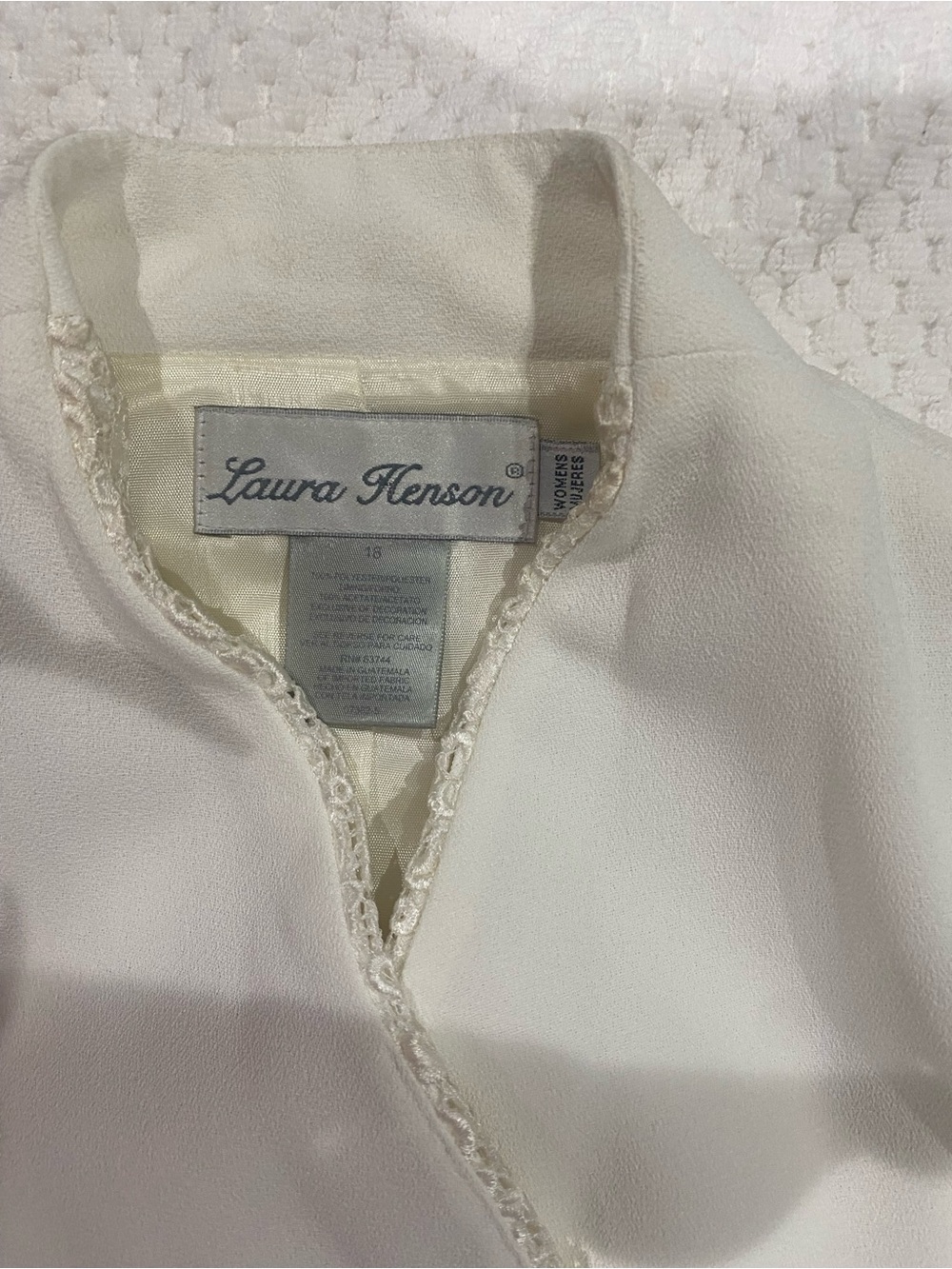 Ivory Satin-Trim Dress with Open Front Jacket Suit - Picture 11 of 16